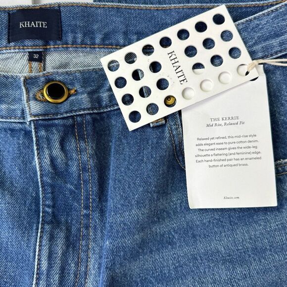 NEW KHAITE The Kerrie Raw Hem Jeans Size 32 - Picture 7 of 9